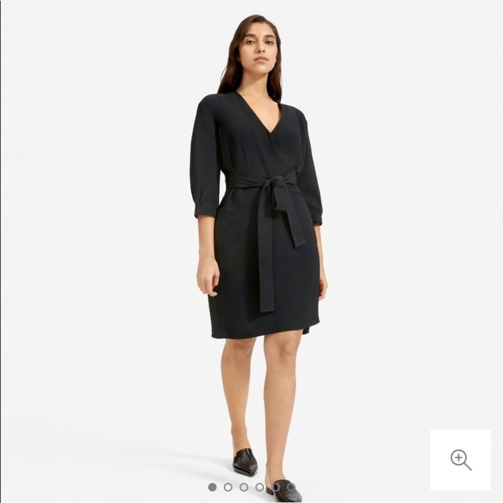 Everlane Black Eco-weave Wrap Dress
